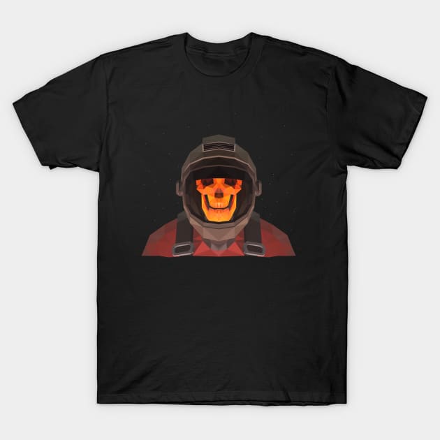 Low Poly AstroSkull Pyro T-Shirt by hoodwinkedfool